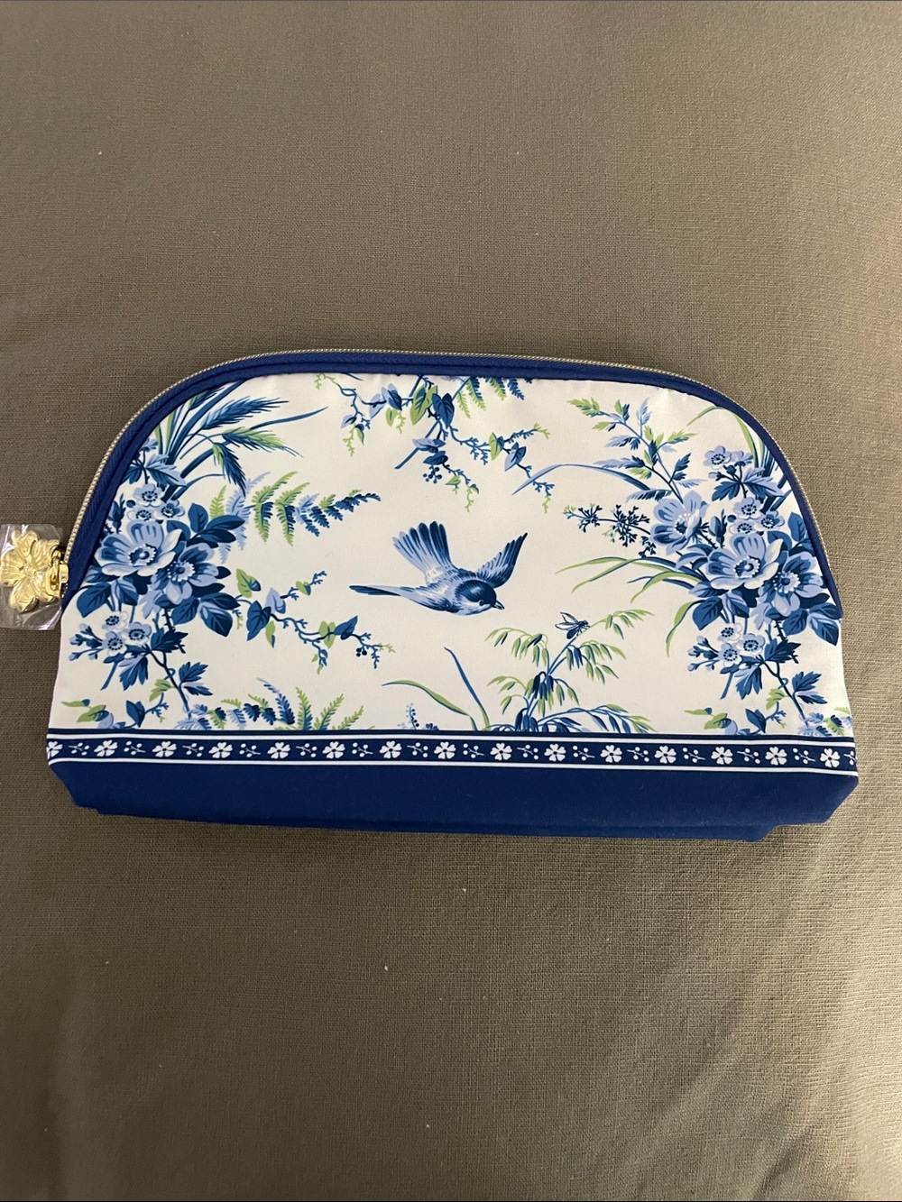 Estee Lauder Blue Floral & Bird Cosmetic Pouch